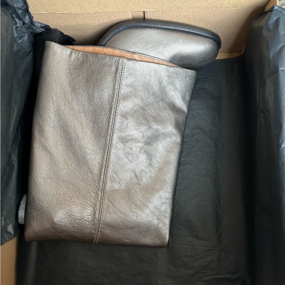 Free People Grayson Womens Leather Round Toe Knee-High Boots Size 7.5 Bronze - Picture 3 of 6